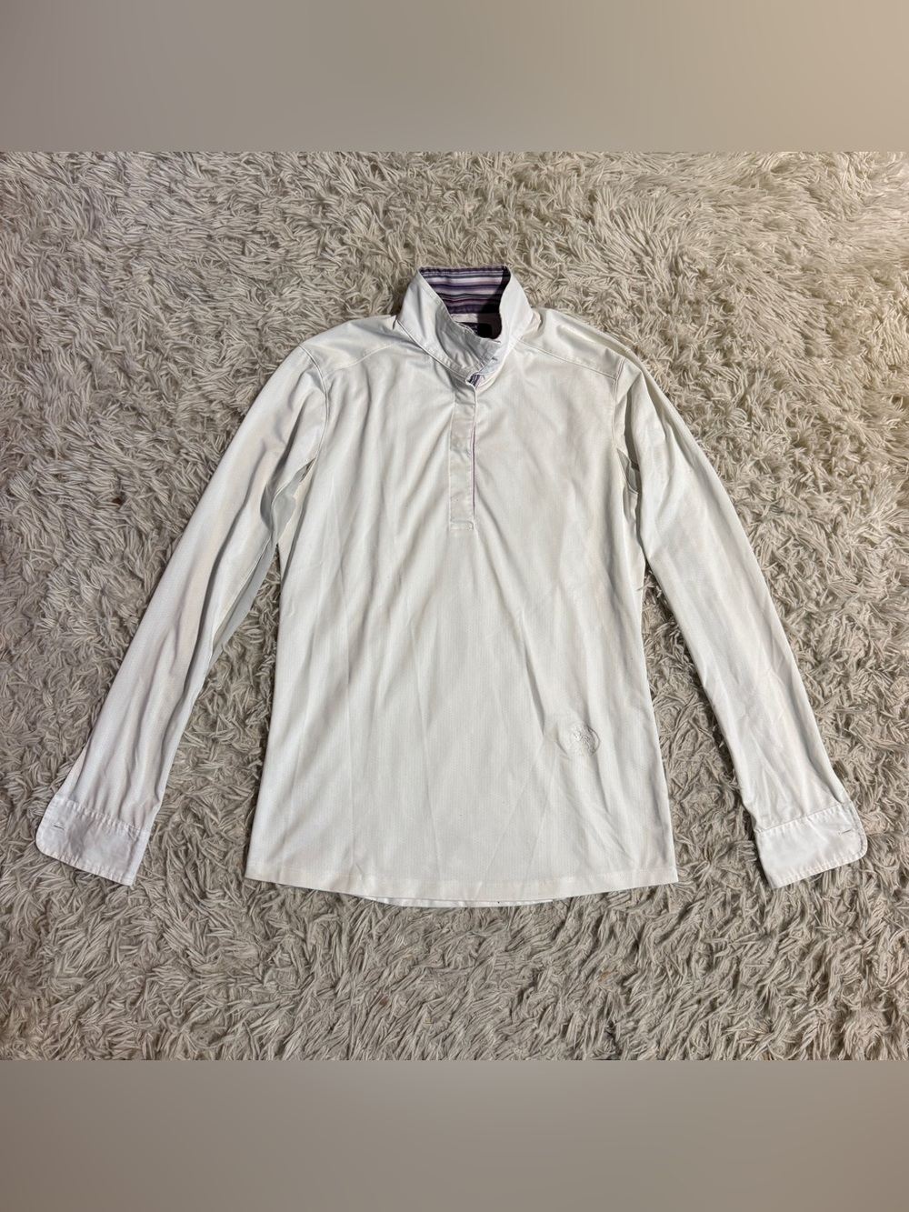 Women’s Medium White Essex Classics Long Sleeve Horseback Riding Show Shirt